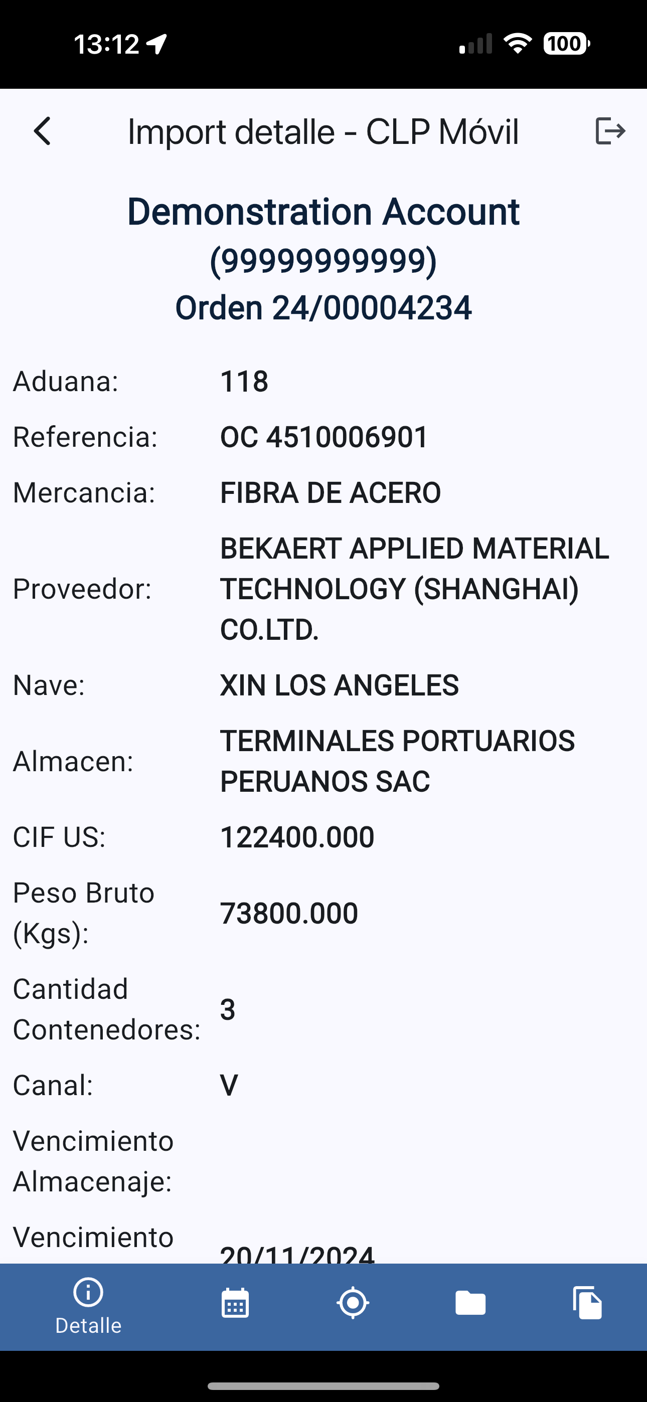 Order Detail Screen